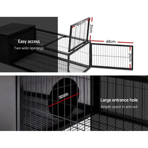 i.Pet Rabbit Cage 122x52cm Hutch Enclosure Carrier Metal