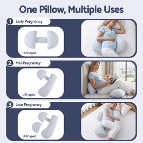 Giselle Bedding Cooling Adjustable Body Pillow | Full Length Sleeping Pillow Blue 37x87cm