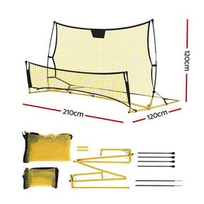 Everfit 2.1m Football Soccer Net Portable Goal Net Rebounder Sports Training Yellow