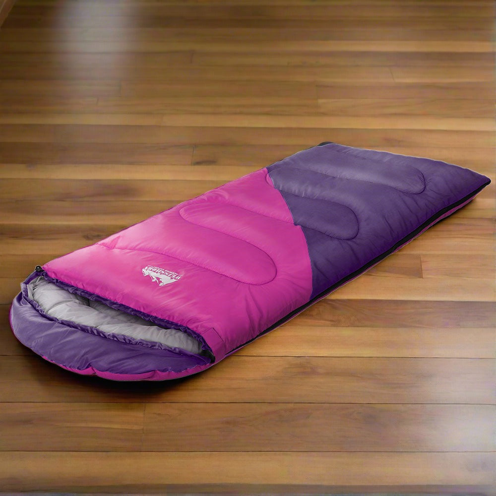 Weisshorn Sleeping Bag Kids Single 172cm Thermal Camping Hiking Pink