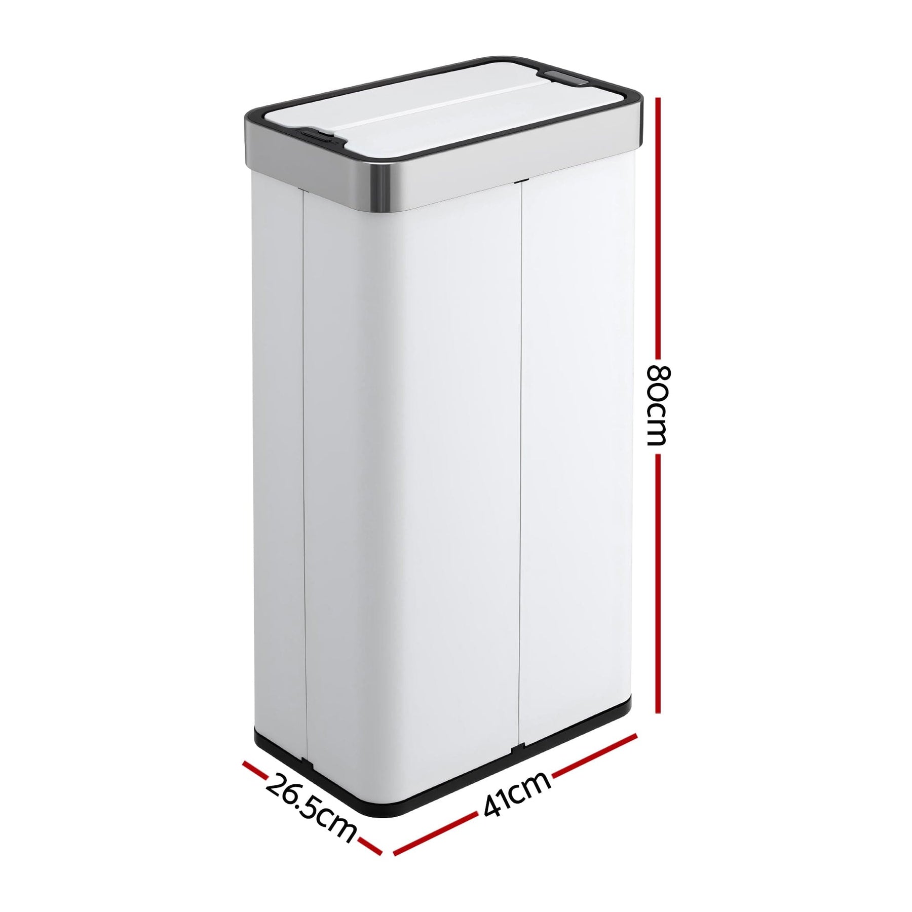 Devanti 70L Automatic Sensor Kitchen Bin – Touchless Smart Rubbish Bin - White