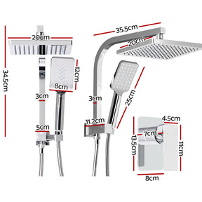 Cefito 8'' Rain Shower Head Set Handheld Round High Pressure Mixer Tap Chrome