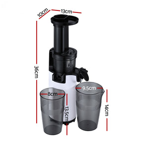 Devanti Slow Juicer Cold Press Fruit Juice Extractor 130W White