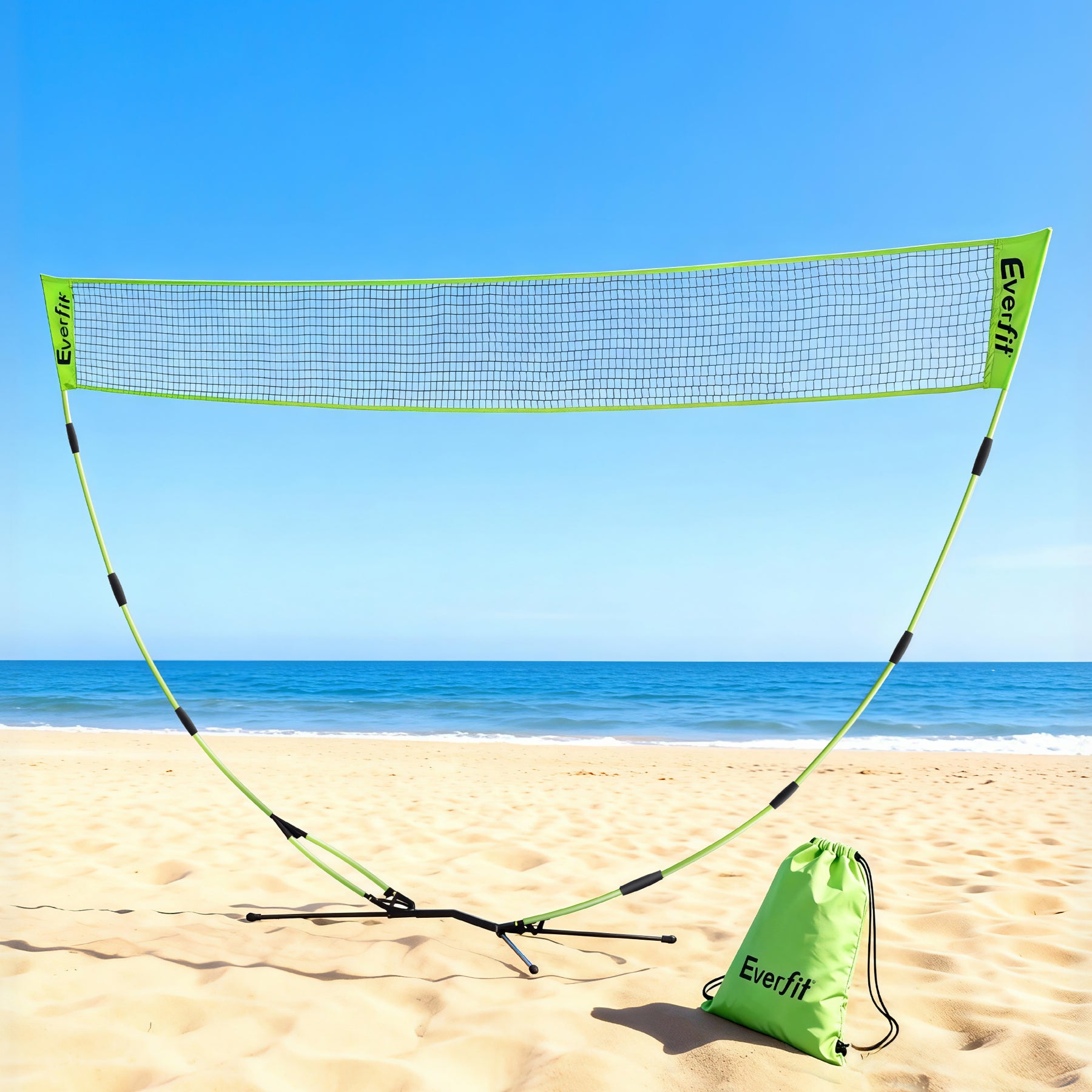 Everfit 3M Badminton Tennis Net Portable Volleyball Kit Yellow