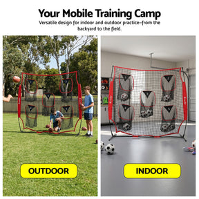 Everfit 1.8m Football Training Net 5 Target Portable Soccer Goal Nets Rebounder