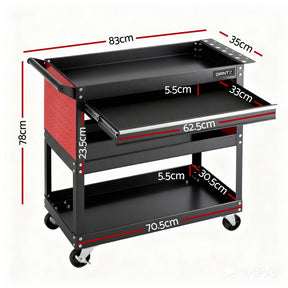 Giantz Tool Trolley Cart Rolling Cabinet with Drawer Workshop Garage Storage