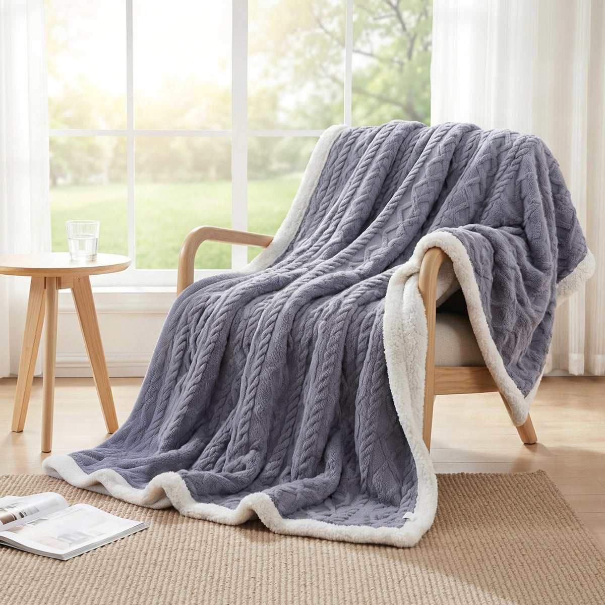 Giselle 203x230cm Throw Blanket Double-Sided Fleece Lightweight For Sofa Couch Bed