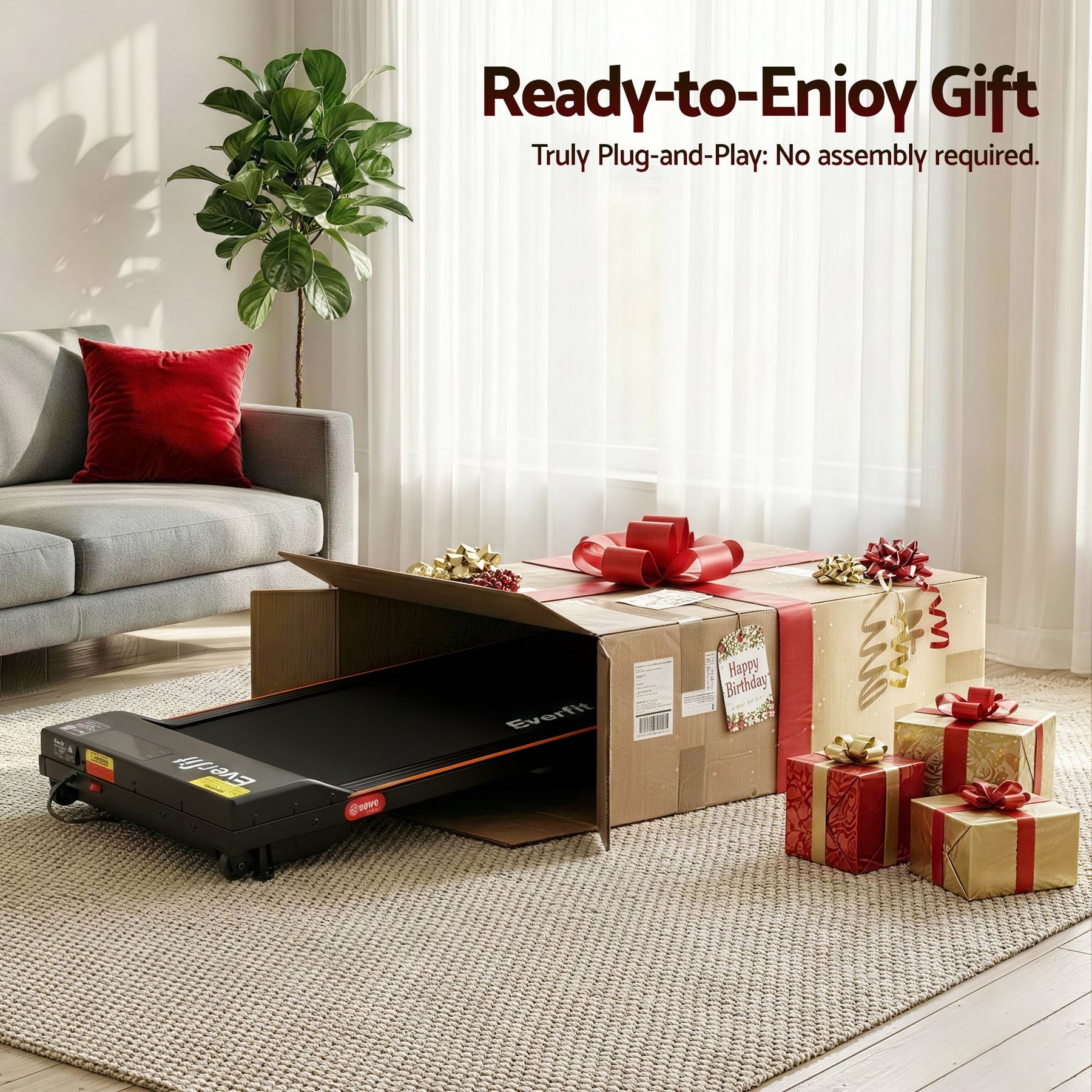 Everfit 3-in-1 Walking Pad Treadmill 12% Incline Under Desk 38cm Belt