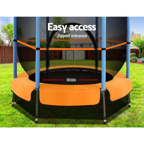 Everfit 4.5FT Trampoline for Kids Trampoline w/ Enclosure Safety Net Rebounder Gift Orange