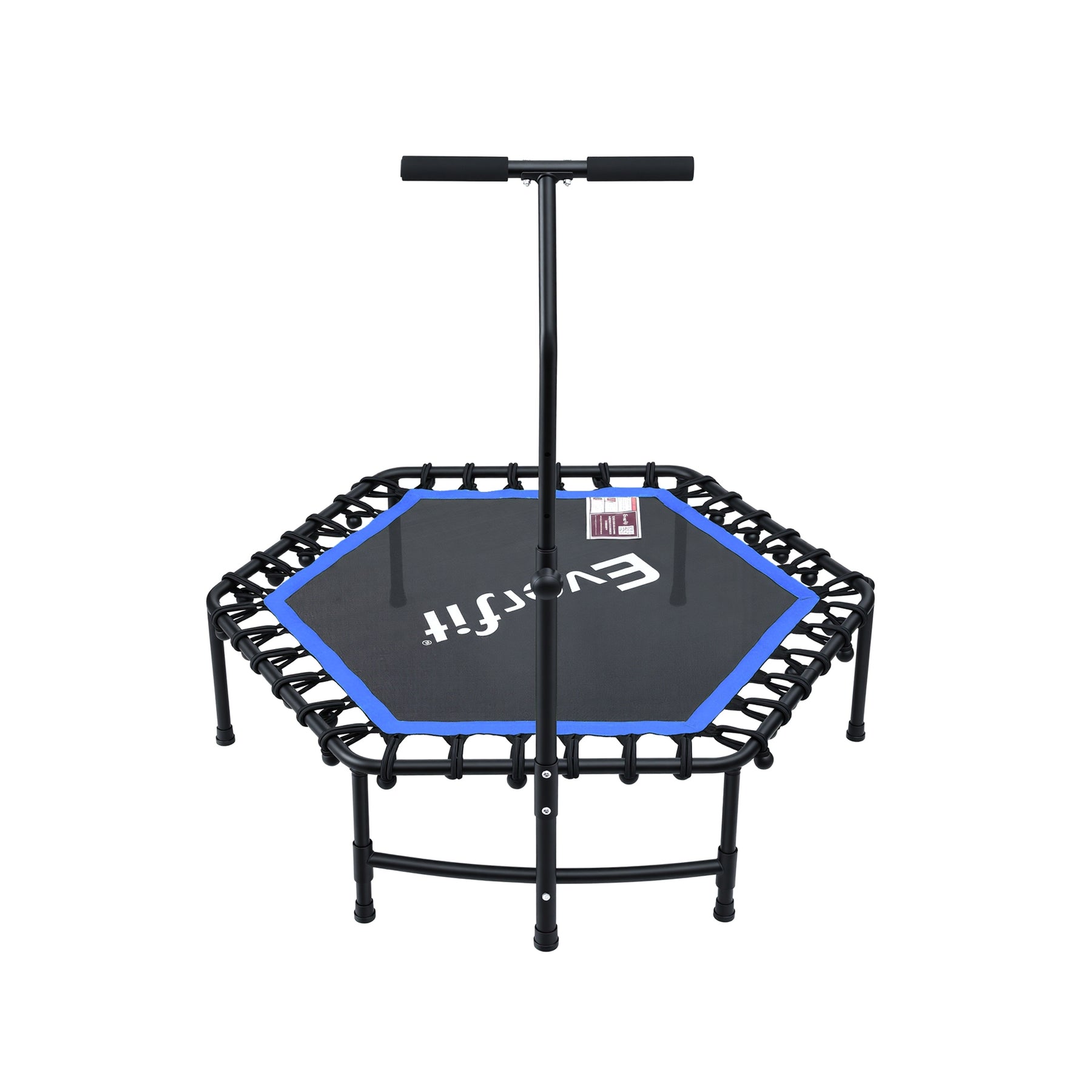 Everfit 48inch Hexagon Fitness Trampoline Rebounder Adjustable Handrail Blue