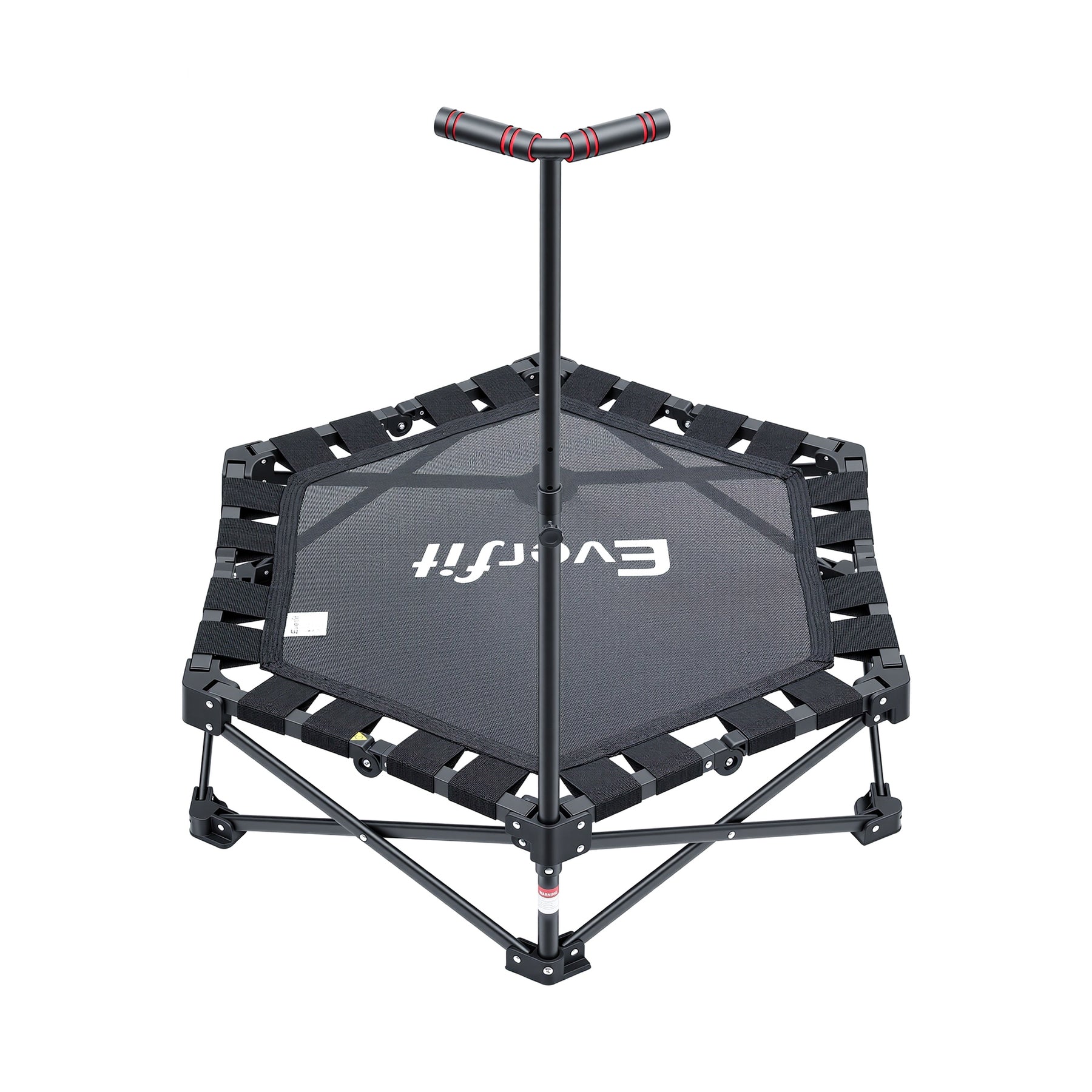 Everfit Fitness Foldable Trampoline Rebounder Adjustable Handle Indoor Exercise Black