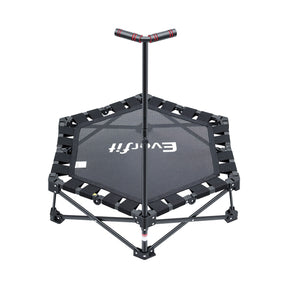 Everfit Fitness Foldable Trampoline Rebounder Adjustable Handle Indoor Exercise Black