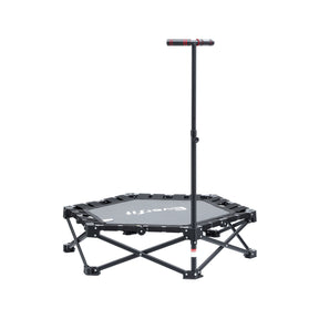 Everfit Fitness Foldable Trampoline Rebounder Adjustable Handle Indoor Exercise Black