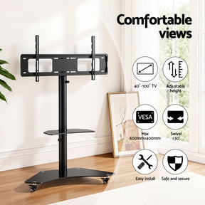Artiss 40-100" TV Stand Mount Bracket Universal Adjustable Height with Wheels