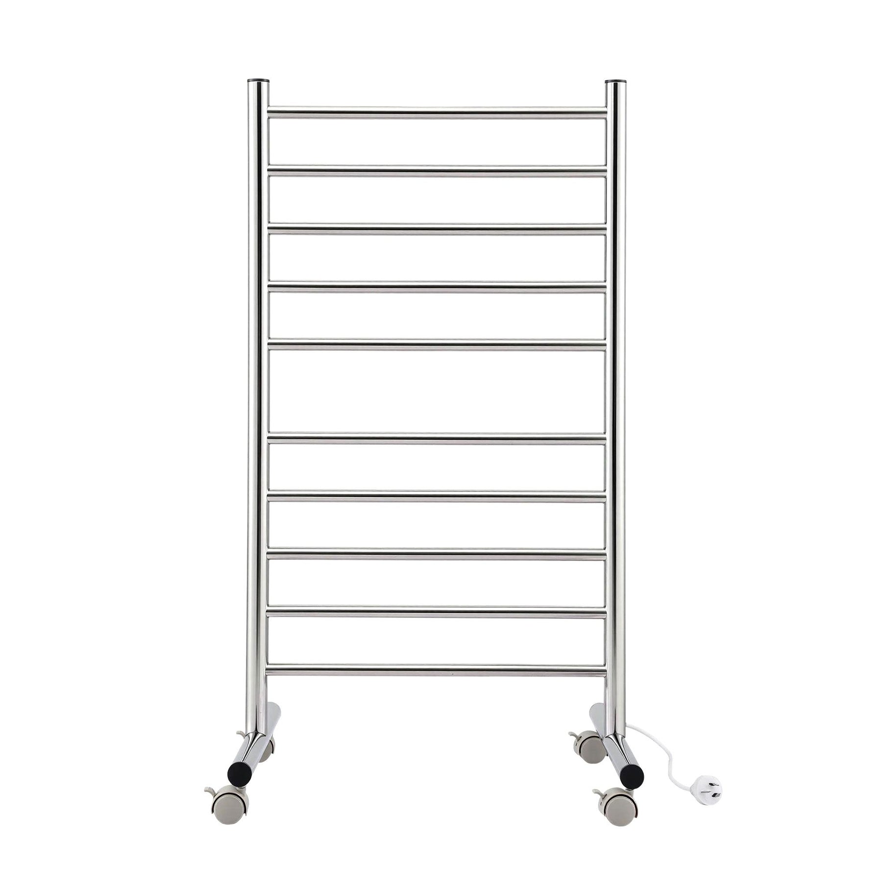 Devanti 10-Bar Freestanding Heated Towel Rail 3-5 Mins Fast Heating Electric Towel Warmer for Bathroom Winter Drying Stainless Steel Plug In 100W