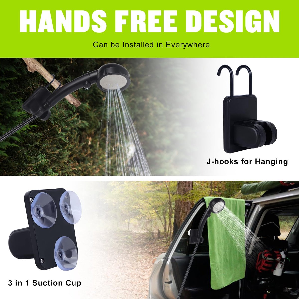 Portable Camping Shower Pump – Rechargeable 6000mAh with LED Display