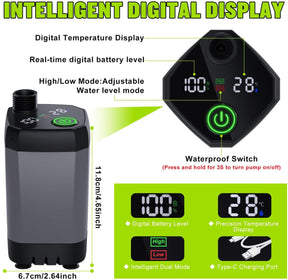 Portable Camping Shower Pump – Rechargeable 6000mAh with LED Display