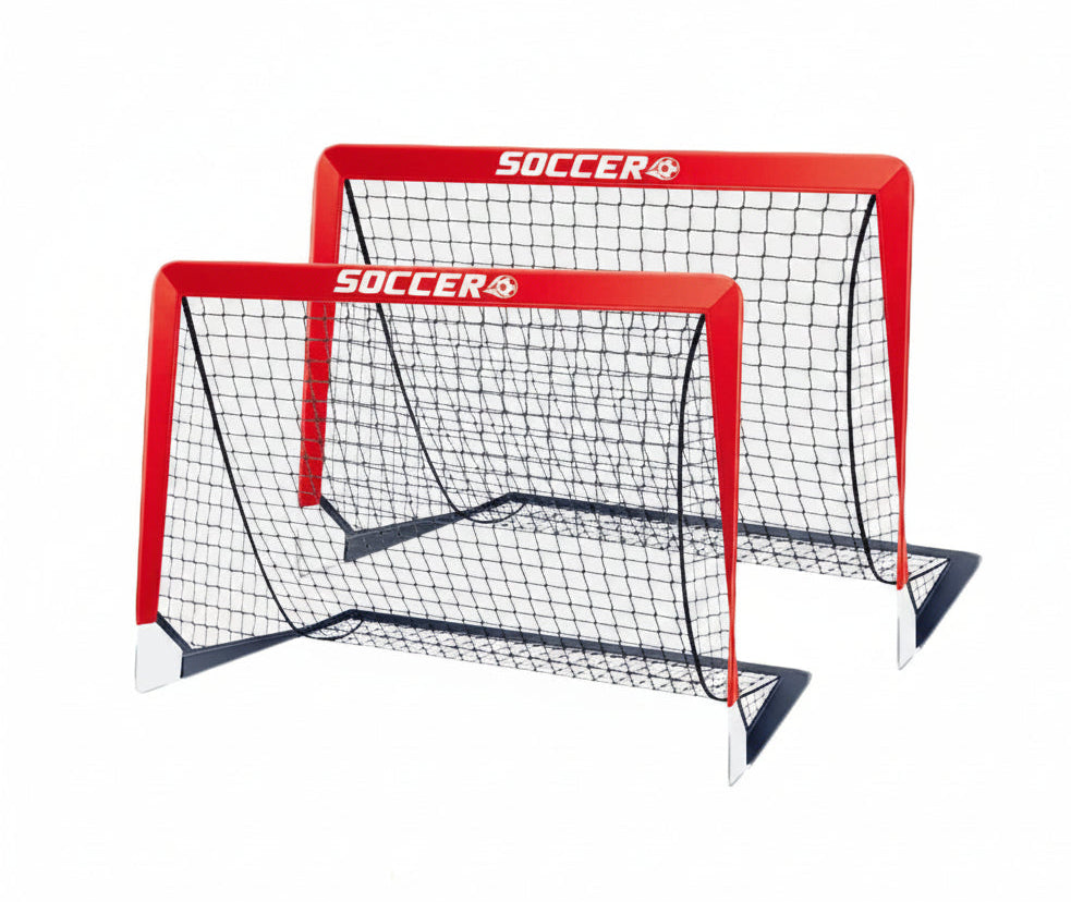 Soccer Goals for Backyard Set Outdoor Sports Games - Red Goal Frame with White Net