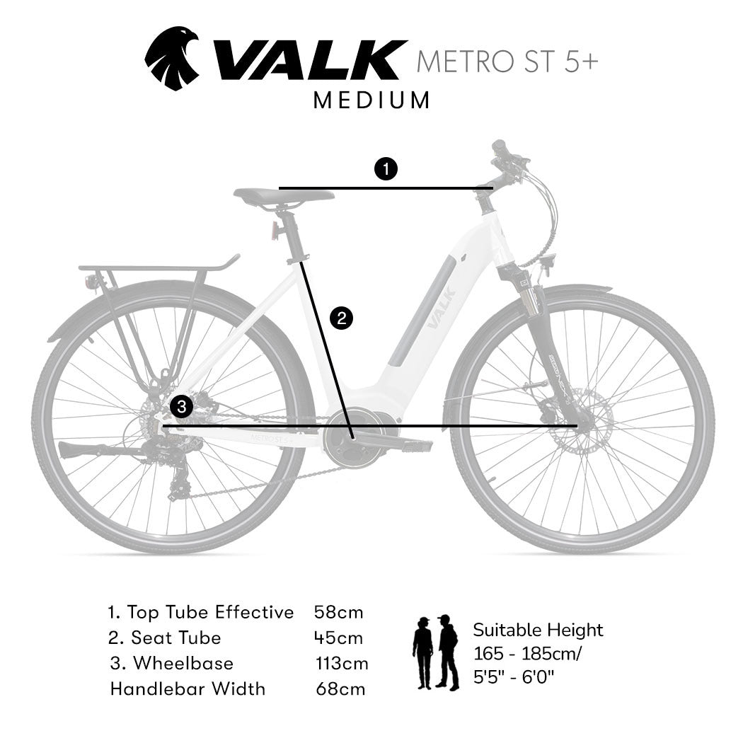 Valk Metro ST 5 + Electric Bike, Mid-Drive, Step-Through, Medium, White