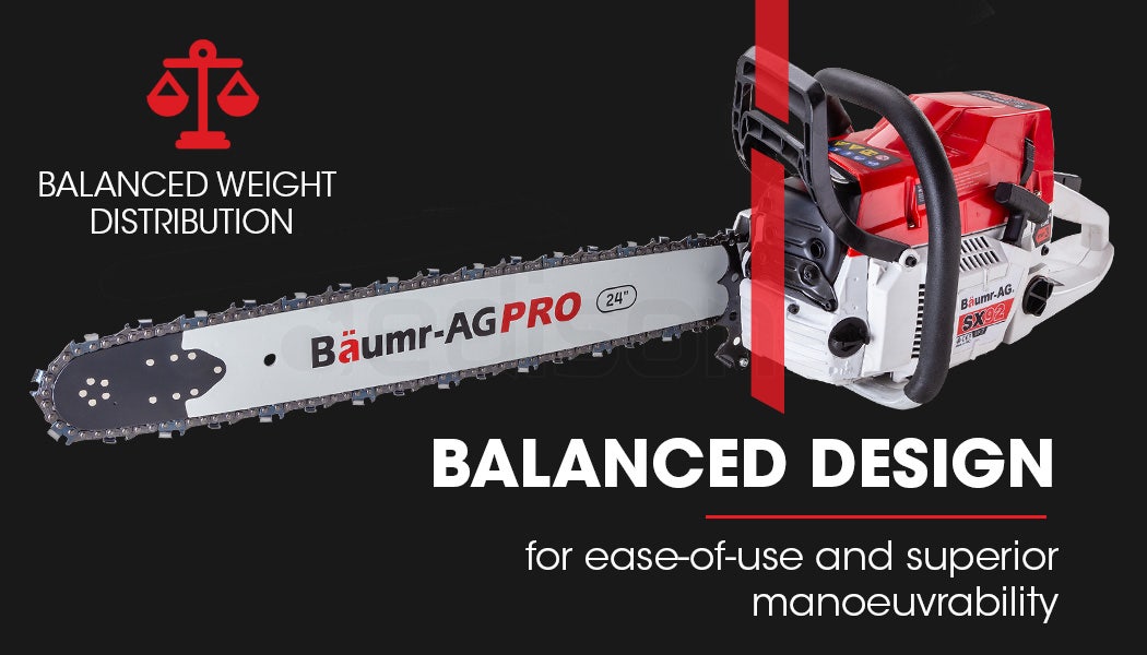BAUMR-AG 72cc Petrol Chainsaw 24" Bar E-Start Top Handle Saw