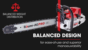 BAUMR-AG 72cc Petrol Chainsaw 24" Bar E-Start Top Handle Saw