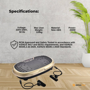 Social Hike 60cm Vibration Plate Machine Full Body Exercise Platform Gold