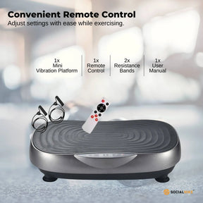 Social Hike 55cm Vibration Plate Machine Full Body Exercise Platform 200W Grey