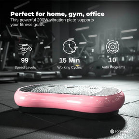 Social Hike Vibration Plate Exercise Platform - Vibrating Workout Machine Pink