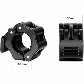 2Pcs 2in / 50mm Olympic Dumbbell Clamps Barbell Clamps Collars Clips Bar Plates Collar Clips Black