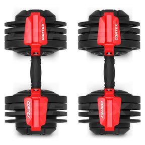 CORTEX Revolock V2 48kg Adjustable Dumbbell + Barbell + Kettlebell All-in-One Set with Stand (24kg Pair)