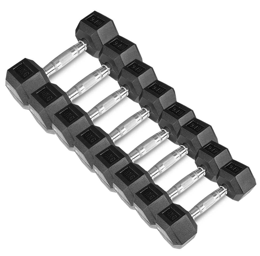 CORTEX Hex Dumbbell 56kg Set with Stand (4, 6, 8, 10kg Pairs)