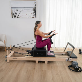 Lifespan Fitness Contour 2 Folding Wood Pilates Reformer Set