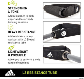 Adidas Resistance Tube Level 3 Elastic Bands Gym Fitness Yoga Workout Strap