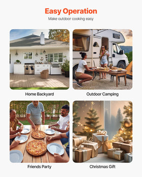 Pizza Oven Outdoor, 12" Pellet Pizza Oven, Portable Pizza-Stove with Built-in Thermometer, Wood Fired Stainless Steel Pizza-Maker, for Backyard, Camping, Pizza-Stone, Shovel, Carry Bag, Silver