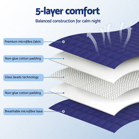 Giselle Bedding Weighted Blanket 11KG Kids Adults Heavy Gravity Relax Calm Blue