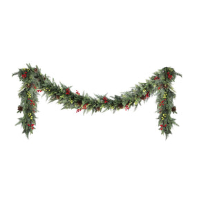 Jingle Jollys 3M Christmas Garland Pre-lit LED with Pine Cones Xmas Decor Green