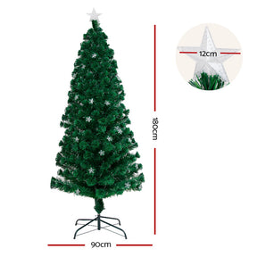 Jingle Jollys 1.8m Christmas Tree Optic Fibre LED Xmas tree Multi Colour