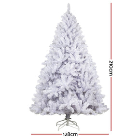 Jingle Jollys Christmas Tree 2.1m 1000 White Tips Xmas Tree Decorations