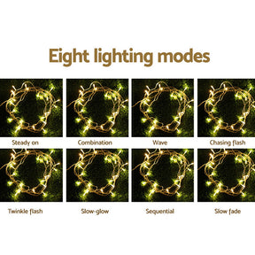 Jingle Jollys 6X3M Christmas Lights Curtain Light Warm White 600 LED