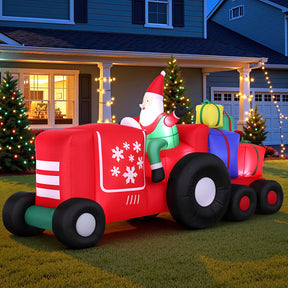 Jingle Jollys Christmas Inflatable Santa Truck 2.6M Length LED Decorations Illuminated