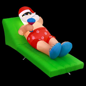 Jingle Jollys Christmas Inflatable Santa Bench 1.8M LED Illuminated Decorations