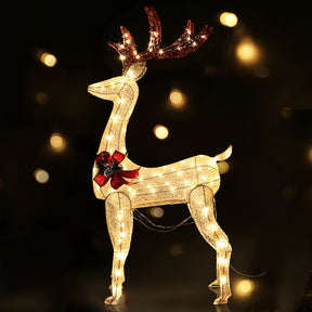 Jingle Jollys Christmas Lights 150cm Reindeer 100 LED Decorations