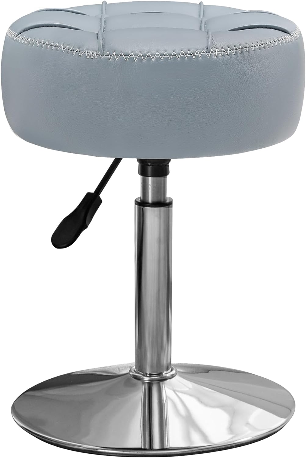 Adjustable Vanity Stool NZ – Grey Blue Faux Leather Chair, 360° Swivel Makeup Stool, Height Adjustable Vanity Seat - SportZone.co.nz