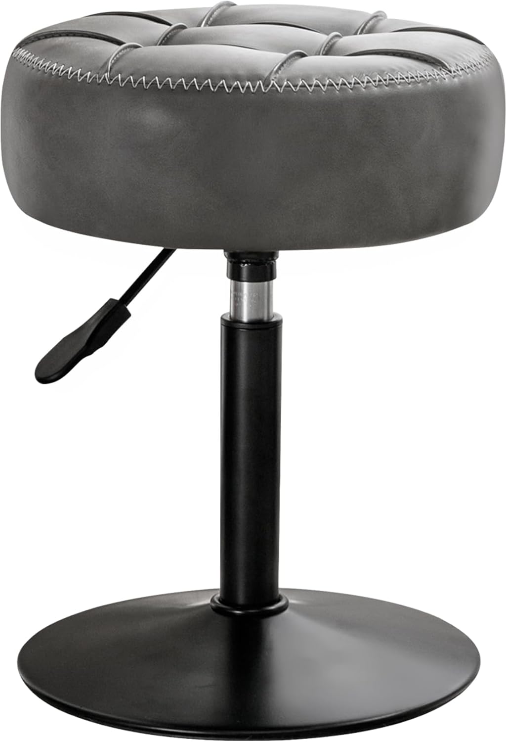 Adjustable Vanity Stool NZ – Grey Faux Leather Chair, 360° Swivel Makeup Stool, Height Adjustable Vanity Seat - SportZone.co.nz