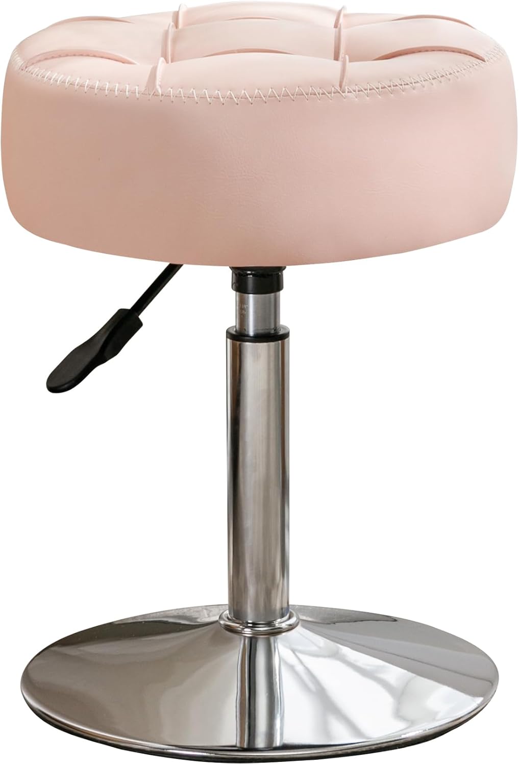 Adjustable Vanity Stool NZ – Pink Faux Leather Chair, 360° Swivel Makeup Stool, Height Adjustable Vanity Seat - SportZone.co.nz