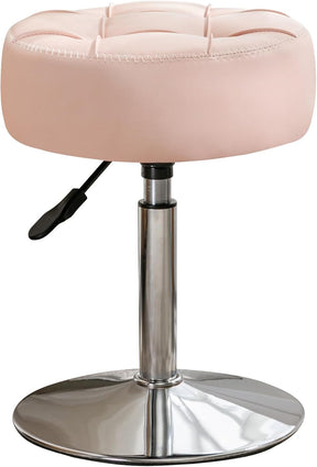 Adjustable Vanity Stool NZ – Pink Faux Leather Chair, 360° Swivel Makeup Stool, Height Adjustable Vanity Seat - SportZone.co.nz