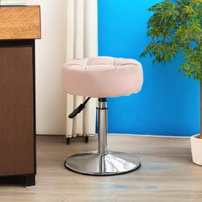 Adjustable Vanity Stool NZ – Pink Faux Leather Chair, 360° Swivel Makeup Stool, Height Adjustable Vanity Seat - SportZone.co.nz