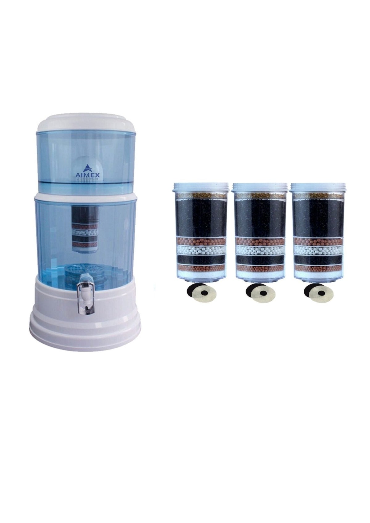 Aimex 20 Litre Water Purifier + 3 X 8 Stage Filter + Maifan Stones - SportZone.co.nz