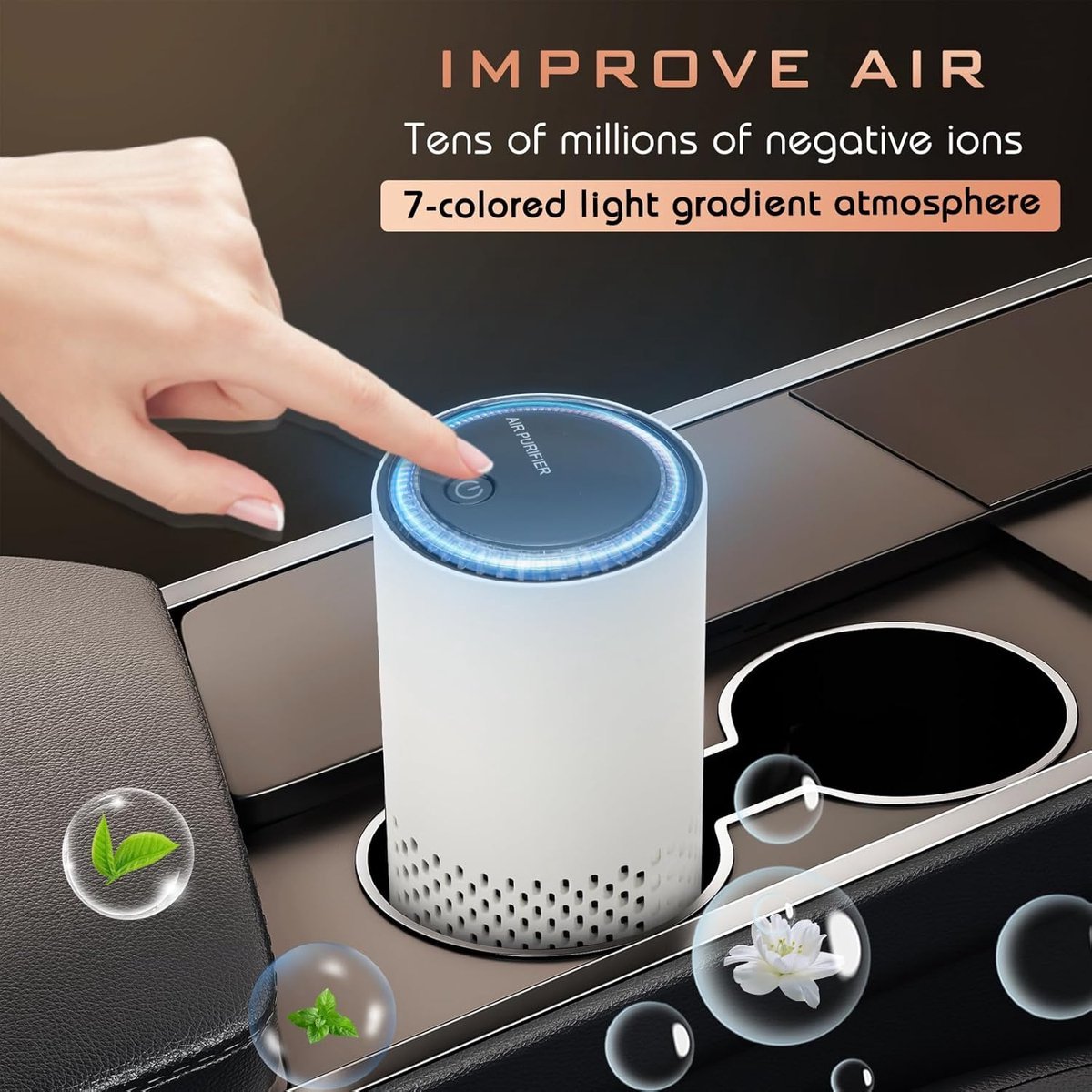 Air purifier - Negative ion air purifier - Air purifier for the home - Rooms up to 20 m² - Negative ion air purifier - Deodorizer - Ionizer - Wit - SportZone.co.nz