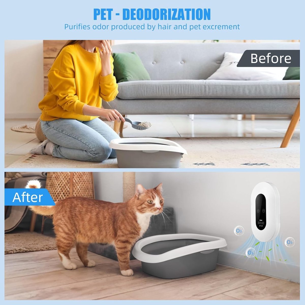 Air purifier - Plug - in negative ion air purifier - LED display - Negative ion air purifier - Home air purifier - Negative ion air purifier - Deodorizer - Ionizer - Wit - SportZone.co.nz